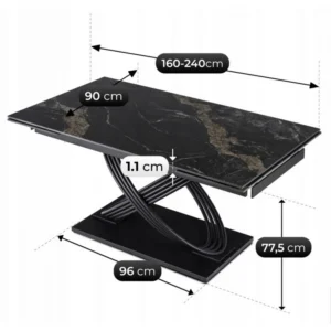 ibiza-160-240-cm-black-marble-black-table-si-4-scaune-mumbai-cream-set-15 IBIZA 160-240 cm Black Marble/Black Table și 4 Scaune MUMBAI Cream Set — MOBILA