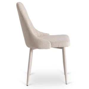 LUIGI 160-240 cm Set masă albă din marmură/cașmir și 4 scaune TORINO crem — MOBILA