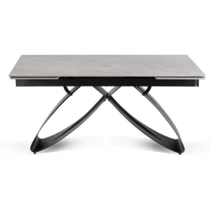 LUIGI Set masă 160-240 cm Marble Grey/Black și 4 scaune PAUL Dark Grey — MOBILA
