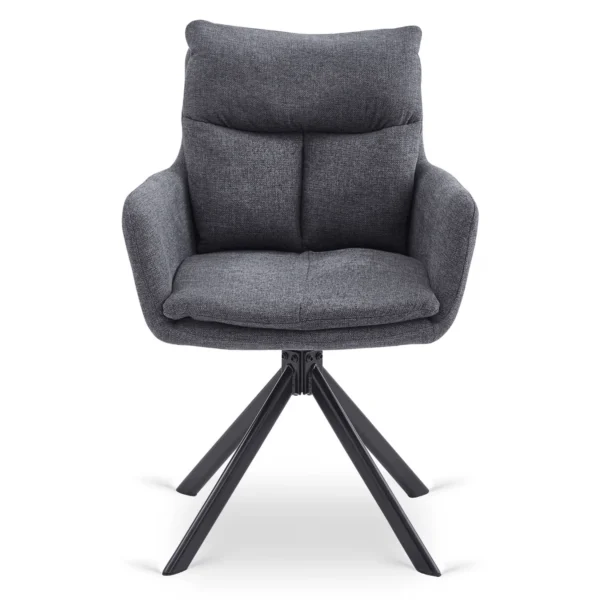 LUIGI Set masă 160-240 cm Marble Grey/Black și 4 scaune PAUL Dark Grey — MOBILA