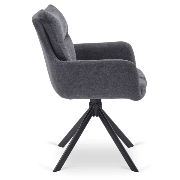LUIGI Set masă 160-240 cm Marble Grey/Black și 4 scaune PAUL Dark Grey — MOBILA
