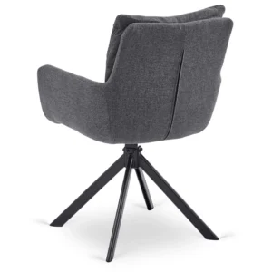 LUIGI Set masă 160-240 cm Marble Grey/Black și 4 scaune PAUL Dark Grey — MOBILA
