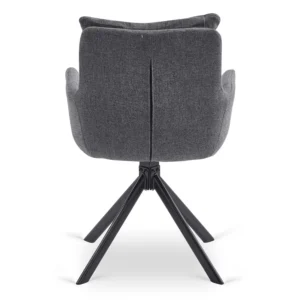 LUIGI Set masă 160-240 cm Marble Grey/Black și 4 scaune PAUL Dark Grey — MOBILA