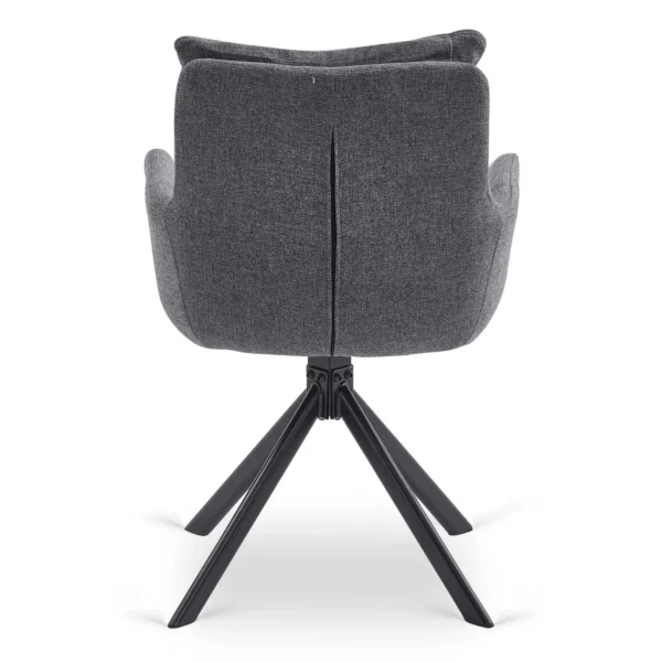 LUIGI Set masă 160-240 cm Marble Grey/Black și 4 scaune PAUL Dark Grey — MOBILA