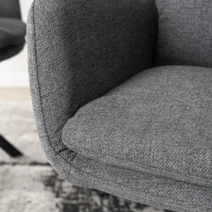 LUIGI Set masă 160-240 cm Marble Grey/Black și 4 scaune PAUL Dark Grey — MOBILA
