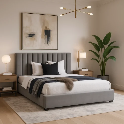 Pat 160x200 MARI Velour gri — MOBILA