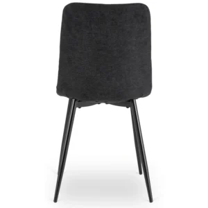 Set HARRY Masă 102-142 cm Craft Oak/Negru și 4 ROBIN 2 Scaune Negru — MOBILA