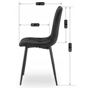 Set HARRY Masă 102-142 cm Craft Oak/Negru și 4 ROBIN 2 Scaune Negru — MOBILA