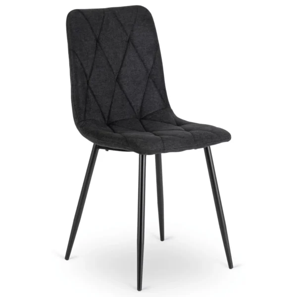Set HARRY Masă 102-142 cm Craft Oak/Negru și 6 ROBIN 2 Scaune Negru — MOBILA