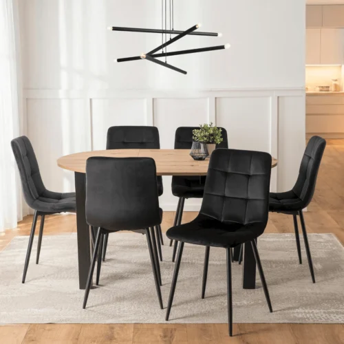 set-harry-masa-102-142-cm-stejar-artisan-negru-si-6-scaune-peru-negru-1 Set HARRY Masă 102-142 cm Stejar Artisan/Negru și 6 Scaune PERU Negru — MOBILA