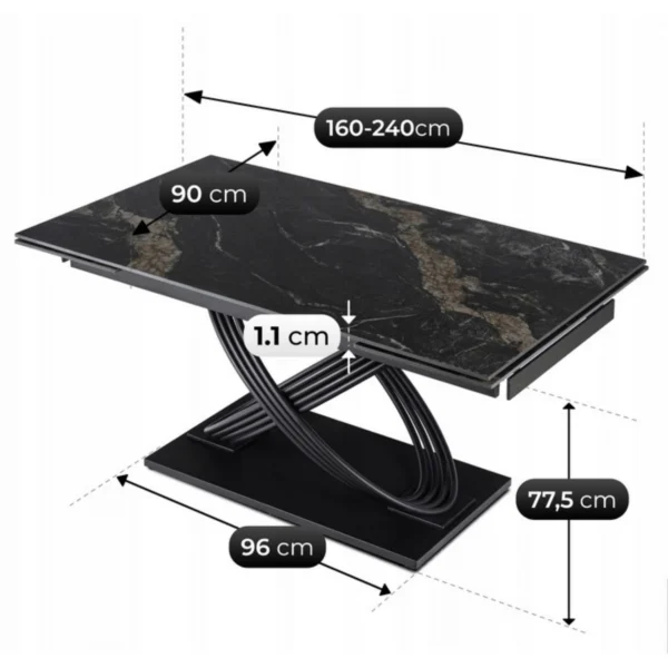 set-ibiza-masa-160-240-cm-black-marble-negru-si-4-scaune-july-cream-13 Set IBIZA Masă 160-240 cm Black Marble/Negru și 4 Scaune JULY Cream — MOBILA