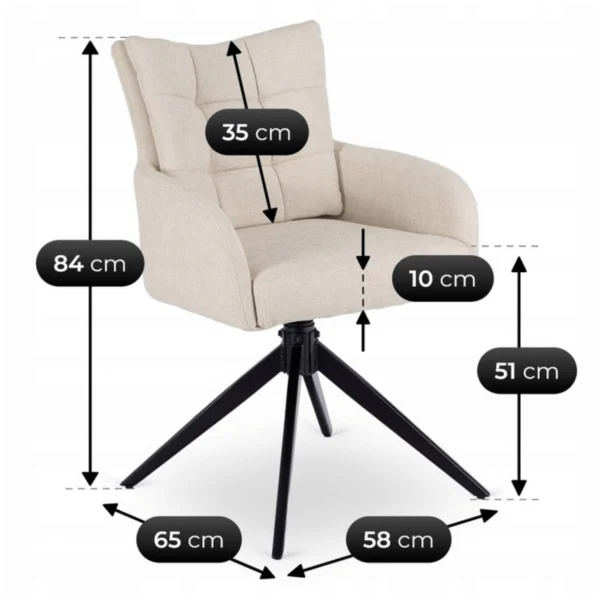 set-ibiza-masa-160-240-cm-black-marble-negru-si-4-scaune-july-cream-14 Set IBIZA Masă 160-240 cm Black Marble/Negru și 4 Scaune JULY Cream — MOBILA