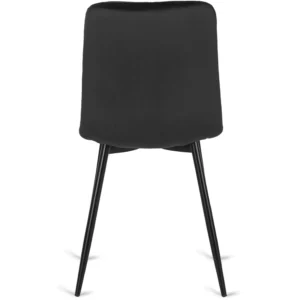 Set LAUREN 90 cm stejar aur/negru și 4 scaune ROBIN negru — MOBILA