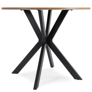 Set LAUREN 90 cm stejar aur/negru și 4 scaune ROBIN negru — MOBILA