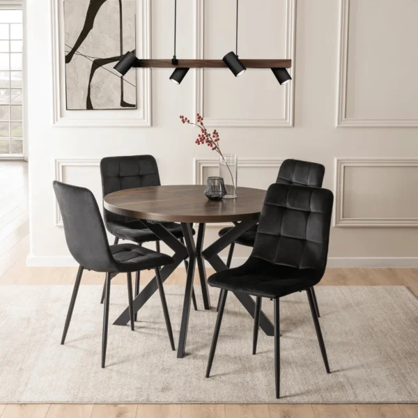 set-lukas-100-250-cm-masa-nuc-negru-si-4-scaune-peru-negru-1 Set LUKAS 100-250 cm Masă nuc/negru și 4 scaune PERU Negru — MOBILA