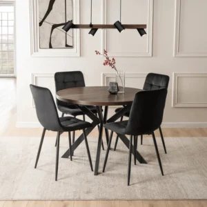 set-lukas-100-250-cm-masa-nuc-negru-si-4-scaune-peru-negru-2 Set LUKAS 100-250 cm Masă nuc/negru și 4 scaune PERU Negru — MOBILA