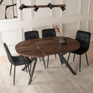 set-lukas-100-250-cm-masa-nuc-negru-si-4-scaune-peru-negru-3 Set LUKAS 100-250 cm Masă nuc/negru și 4 scaune PERU Negru — MOBILA