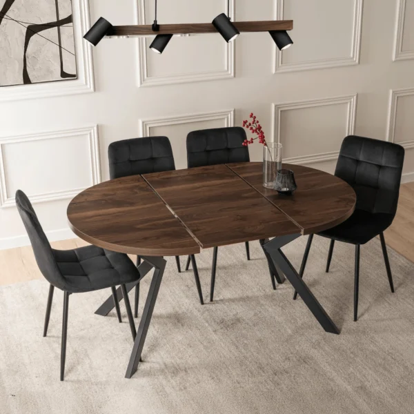 set-lukas-100-250-cm-masa-nuc-negru-si-4-scaune-peru-negru-3 Set LUKAS 100-250 cm Masă nuc/negru și 4 scaune PERU Negru — MOBILA