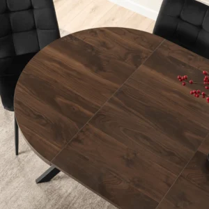 set-lukas-100-250-cm-masa-nuc-negru-si-4-scaune-peru-negru-5 Set LUKAS 100-250 cm Masă nuc/negru și 4 scaune PERU Negru — MOBILA