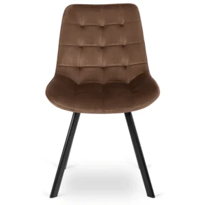 Set LUKAS masă 100-250 cm stejar rustic/negru și 4 scaune RICK maro — MOBILA