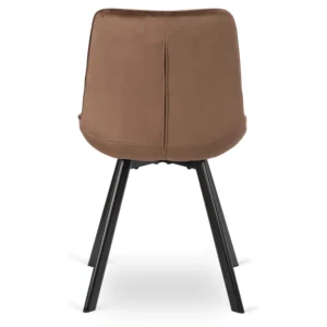 Set LUKAS masă 100-250 cm stejar rustic/negru și 4 scaune RICK maro — MOBILA