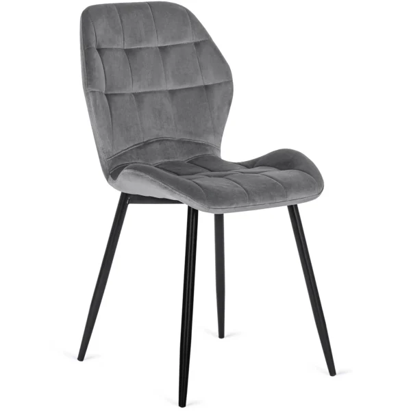 Set masă DORIAN 80-160 cm stejar rustic/negru și 4 scaune LUCKY gri — MOBILA