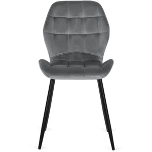 Set masă DORIAN 80-160 cm stejar rustic/negru și 4 scaune LUCKY gri — MOBILA