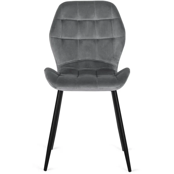 Set masă DORIAN 80-160 cm stejar rustic/negru și 4 scaune LUCKY gri — MOBILA