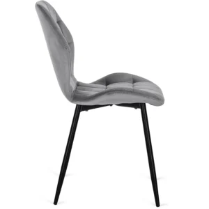 Set masă DORIAN 80-160 cm stejar rustic/negru și 4 scaune LUCKY gri — MOBILA