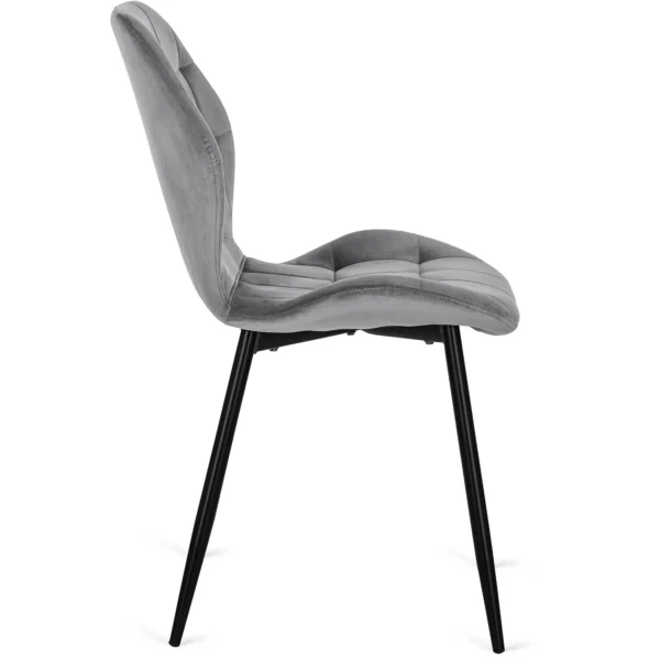 Set masă DORIAN 80-160 cm stejar rustic/negru și 4 scaune LUCKY gri — MOBILA