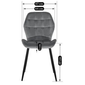 Set masă DORIAN 80-160 cm stejar rustic/negru și 4 scaune LUCKY gri — MOBILA