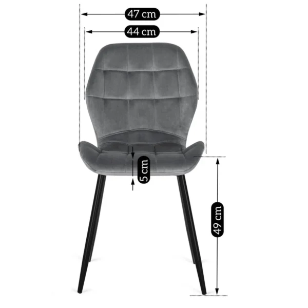 Set masă DORIAN 80-160 cm stejar rustic/negru și 4 scaune LUCKY gri — MOBILA