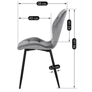 Set masă DORIAN 80-160 cm stejar rustic/negru și 4 scaune LUCKY gri — MOBILA