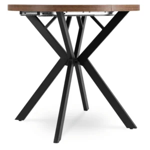 Set masă DORIAN 80-160 cm stejar rustic/negru și 4 scaune LUCKY gri — MOBILA