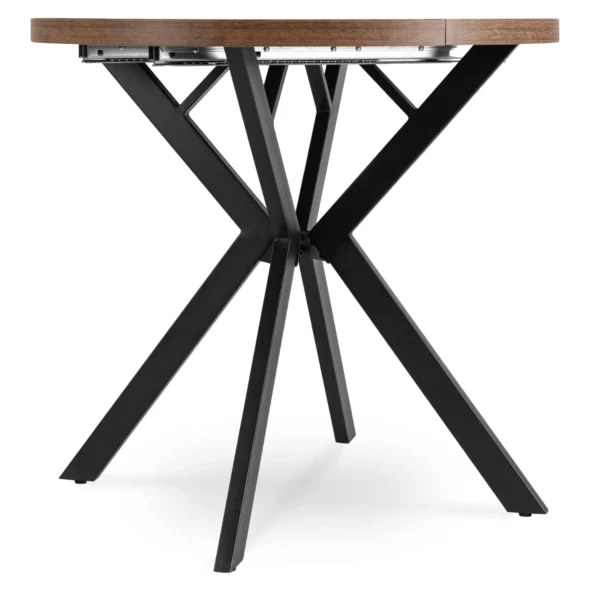 Set masă DORIAN 80-160 cm stejar rustic/negru și 4 scaune LUCKY gri — MOBILA