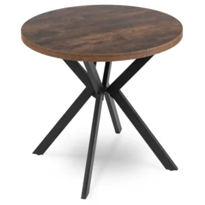 Set masă DORIAN 80-160 cm stejar rustic/negru și 4 scaune LUCKY gri — MOBILA