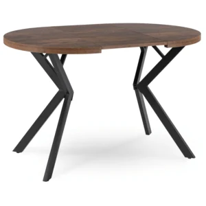 Set masă DORIAN 80-160 cm stejar rustic/negru și 4 scaune LUCKY gri — MOBILA