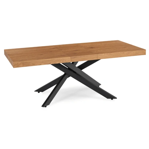set-masa-hampton-160-240-cm-stejar-negru-si-4-scaune-bresso-bej-9 Set masă HAMPTON 160-240 cm stejar/negru și 4 scaune BRESSO bej — MOBILA