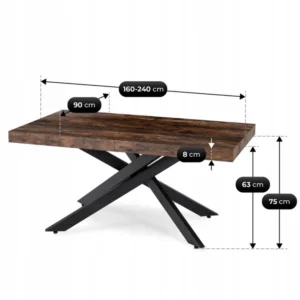 set-masa-hampton-160-240-cm-stejar-rustic-negru-si-4-scaune-bresso-negre-16 Set masă HAMPTON 160-240 cm stejar rustic/negru și 4 scaune BRESSO negre — MOBILA