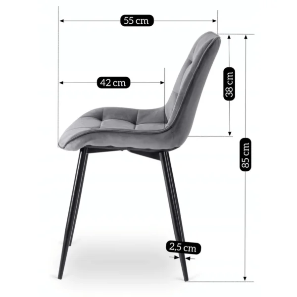 Set masă HARRY 102-142 cm Craft stejar/negru și 4 scaune CHRIS gri — MOBILA