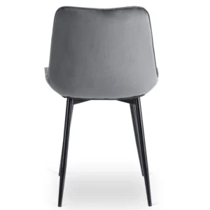 Set masă HARRY 102-142 cm Craft stejar/negru și 6 scaune CHRIS gri — MOBILA