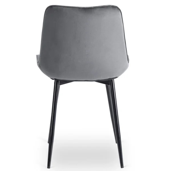 Set masă HARRY 102-142 cm Craft stejar/negru și 6 scaune CHRIS gri — MOBILA
