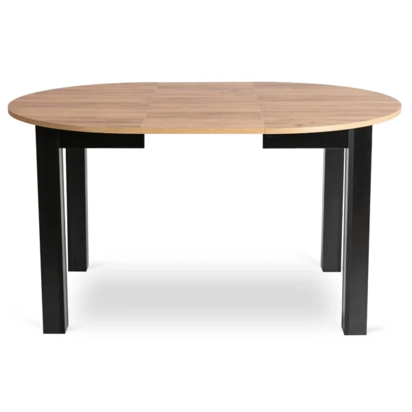 Set masă HARRY 102-142 cm Craft stejar/negru și 6 scaune CHRIS gri — MOBILA