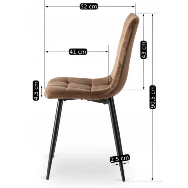 Set masă LAUREN 90 cm stejar rustic/negru și 4 scaune PERU maro — MOBILA