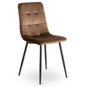 Set masă LAUREN 90 cm stejar rustic/negru și 4 scaune PERU maro — MOBILA