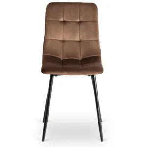 Set masă LAUREN 90 cm stejar rustic/negru și 4 scaune PERU maro — MOBILA