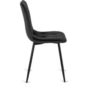 Set masă LAUREN 90 cm stejar rustic/negru și 4 scaune ROBIN negru — MOBILA