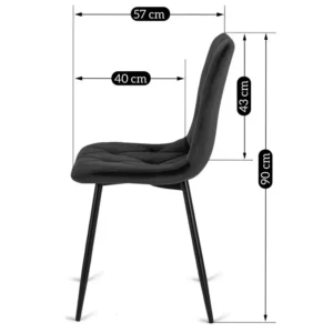 Set masă LAUREN 90 cm stejar rustic/negru și 4 scaune ROBIN negru — MOBILA