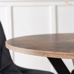 Set masă LAUREN 90 cm stejar rustic/negru și 4 scaune ROBIN negru — MOBILA