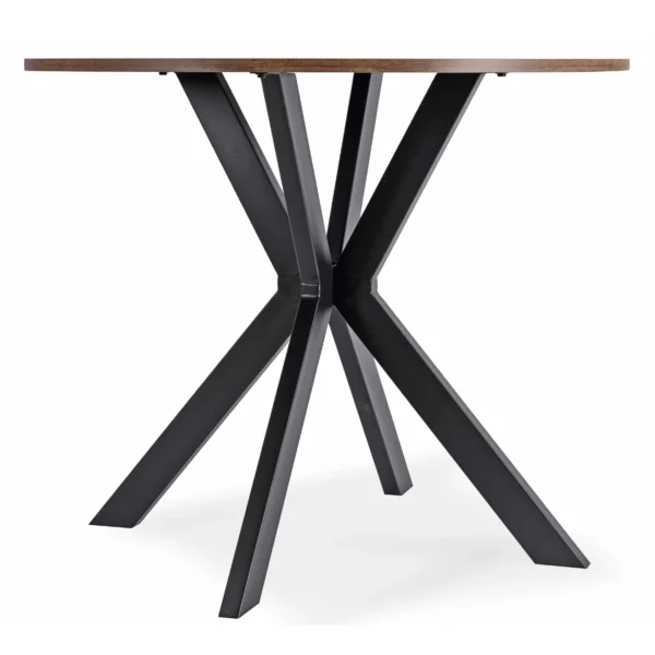 Set masă LAUREN 90 cm stejar rustic/negru și 4 scaune ROBIN negru — MOBILA